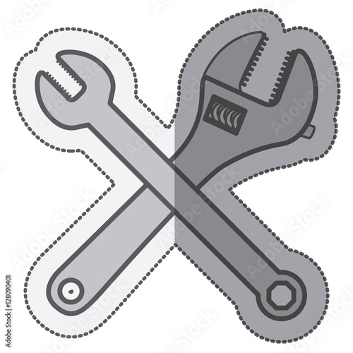 Wrench tool icon. Instrument repair and construction theme. Isolated design. Vector illustration