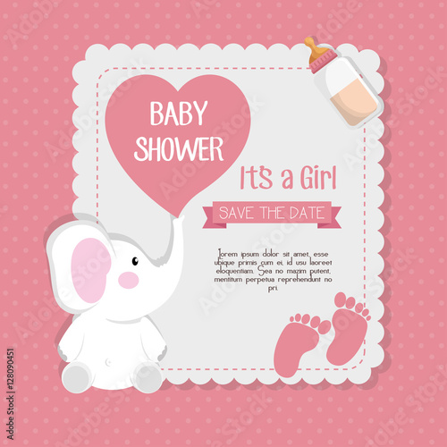baby shower invitation card vector illustration design