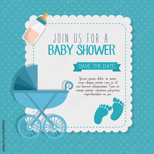 baby shower invitation card vector illustration design