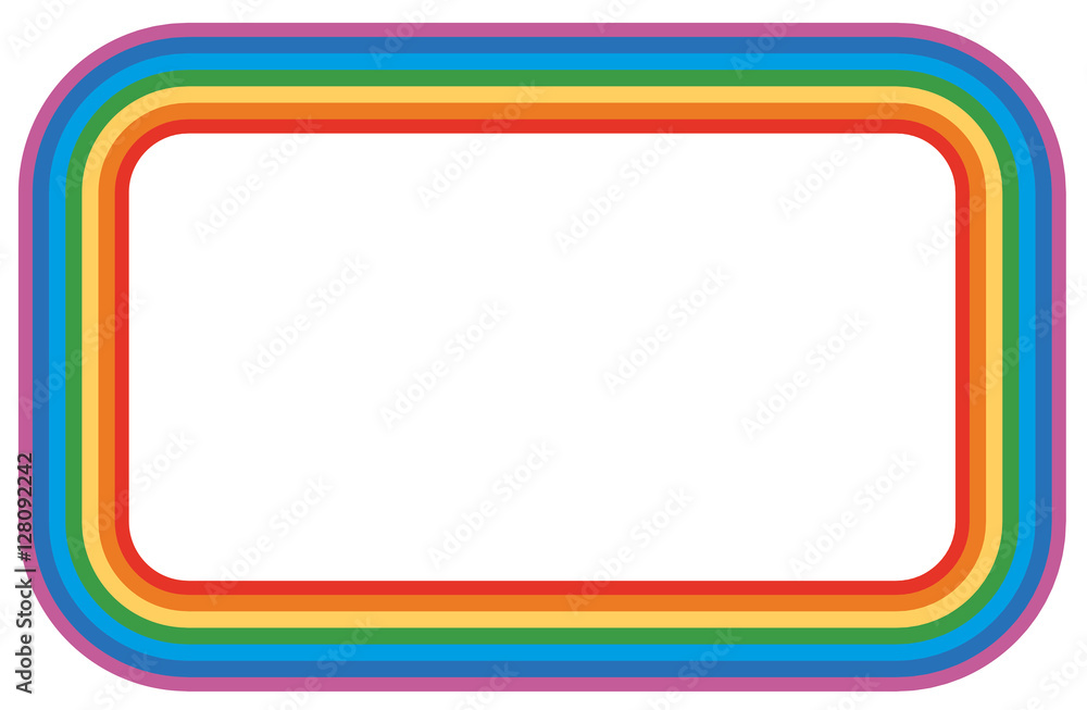 Frame design with rainbow Stock Vector | Adobe Stock