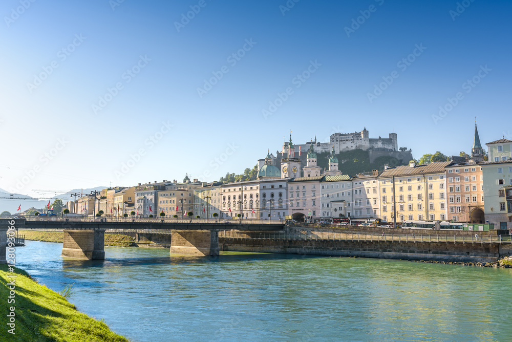 City Salzburg with fortress Hohensalzburg, Austria, Salzburg