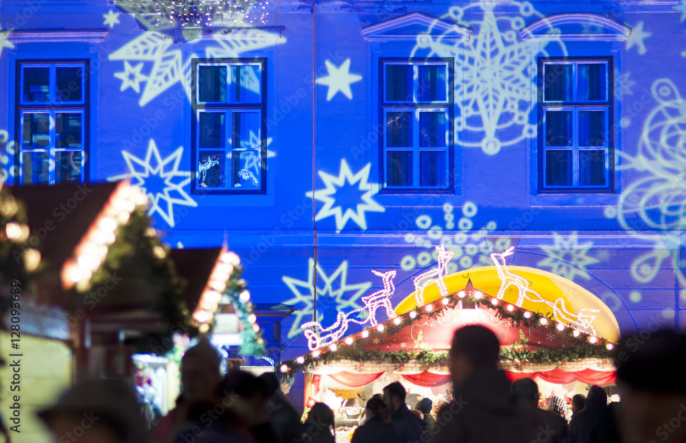 Obraz premium Christmas market in Sibiu, Romania