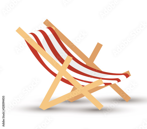 Canvas Print chair beach isolated icon vector illustration design
