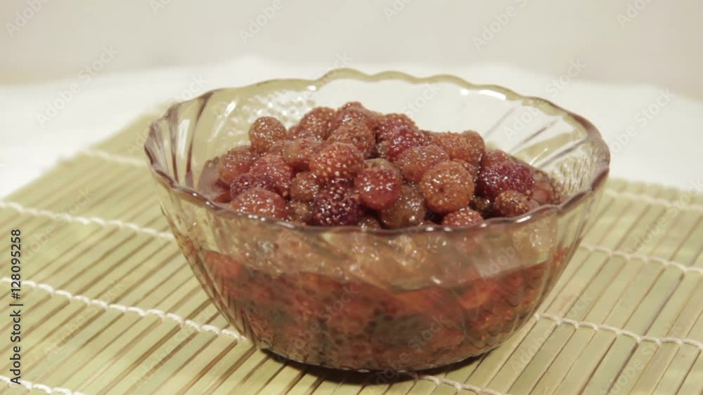 Red jam strawberry close up. Loop rotation. HD Red jam strawberry close up. Loop rotation. HD