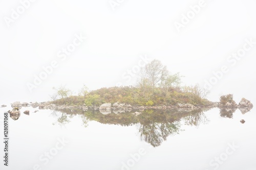 Misty morning at Loch Na Claise, Highlands, Scotland, united kingdom
