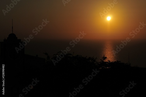 Aegean Sunset from the Village of Oia, Santorini, Greece.