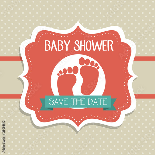 baby shower invitation card vector illustration design