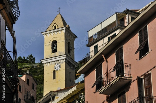 Belltower of the Church of San Lorenzo, Manarola, Italy