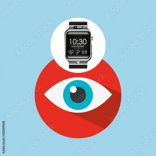 smart watch on hand- eye icon vector illustration eps 10