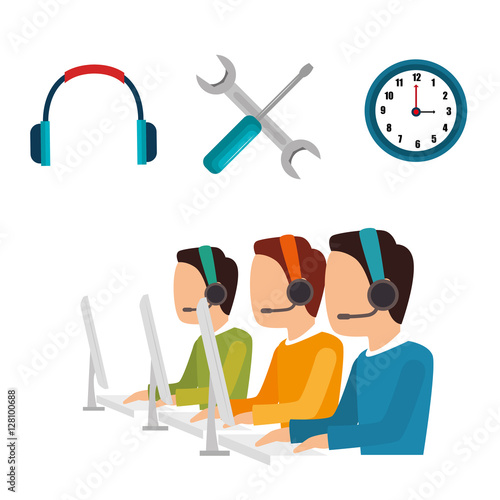 call center customer service vector illustration design