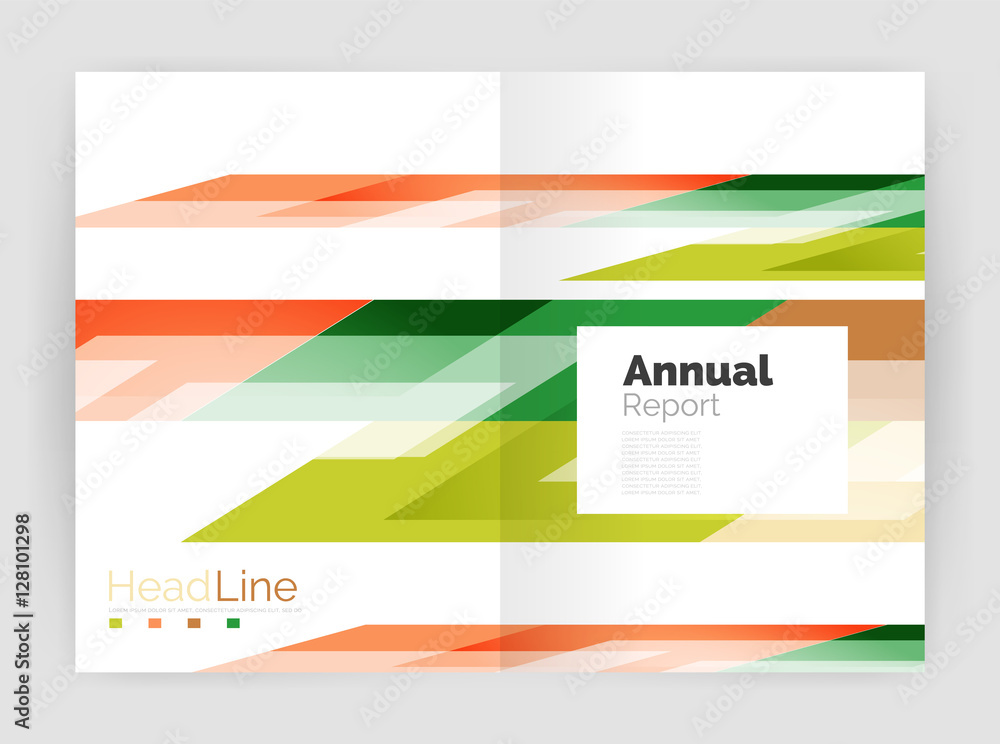 Fototapeta premium Modern line design, motion concept. Business annual report brochure templates