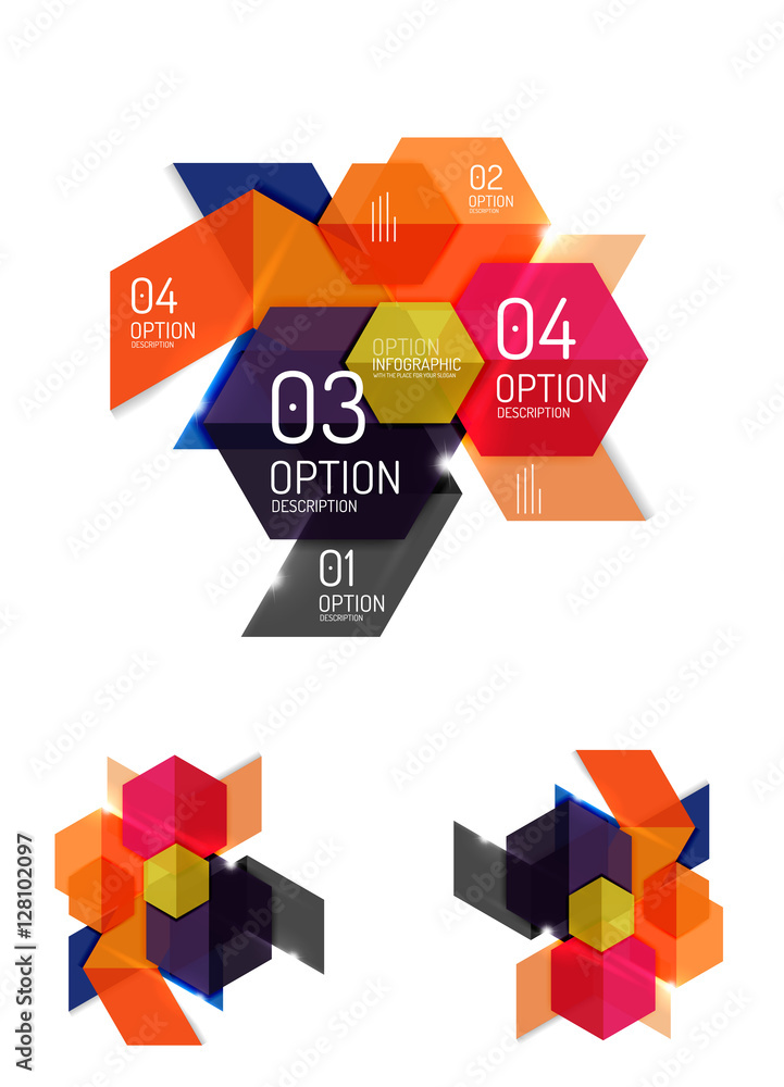 Abstract paper geometric infographic templates Abstract paper geometric infographic templates