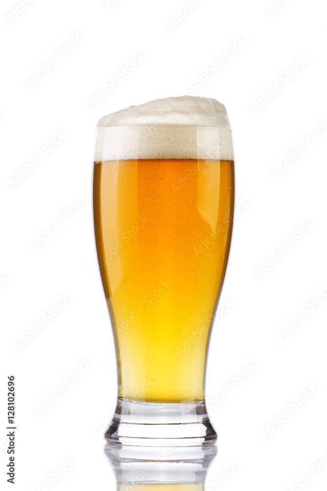 Beer glass on white background Beer glass on white background