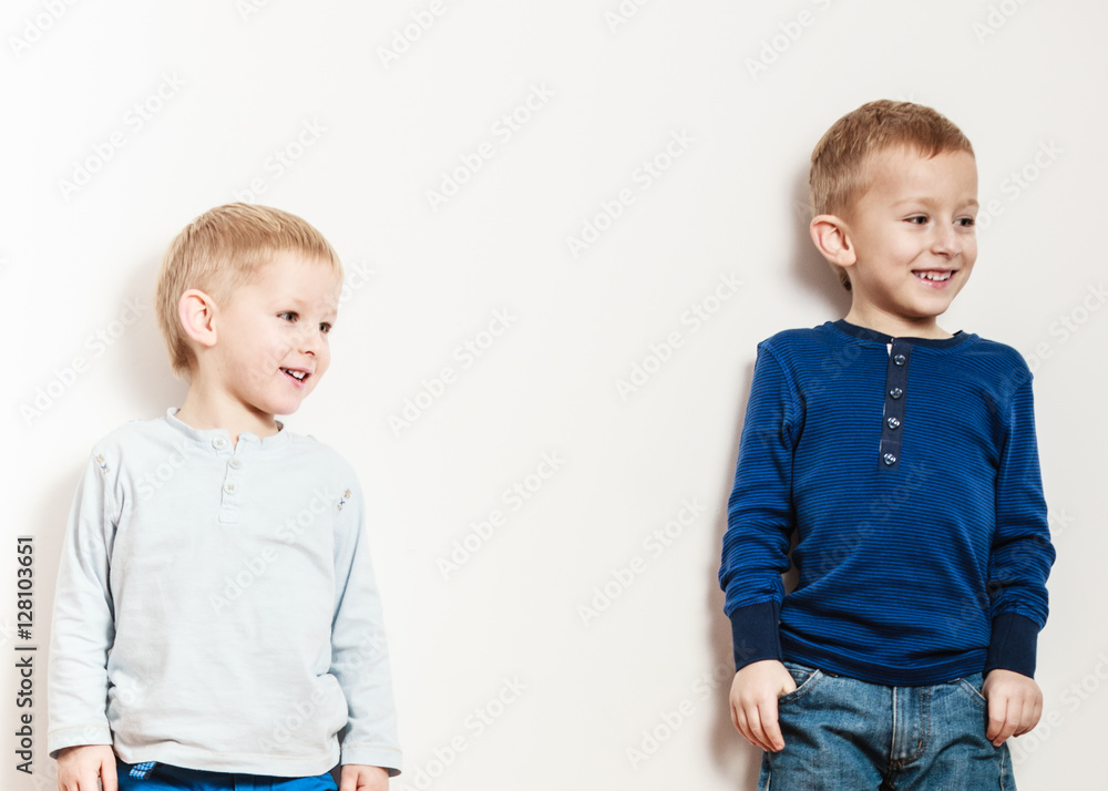 Little boys have fun together at home. Little boys have fun together at home.