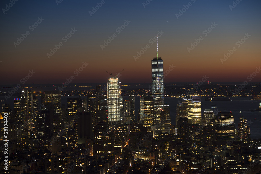 United states of america, new york city, cityscape at night