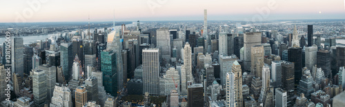 New York, USA - November 13, 2016: Panoramic view of skyscrapers