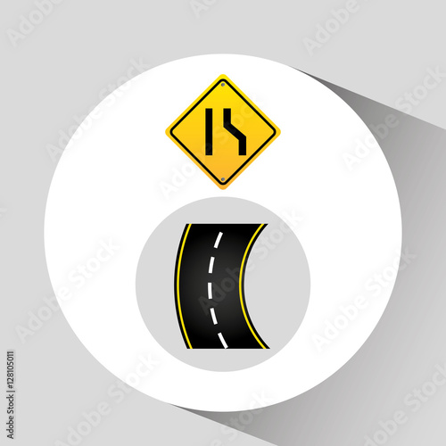 narrows road sign concept graphic vector illustration eps 10