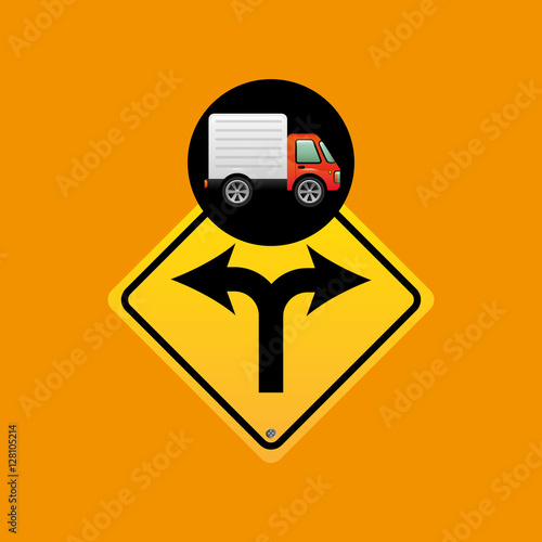 fork traffic sign concept vector illustration eps 10