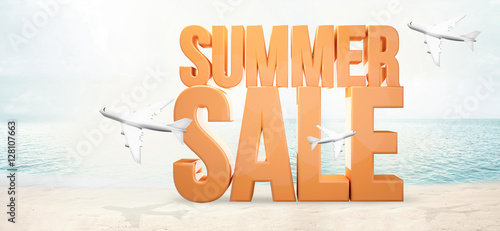 summer sale. bold summer 3d...