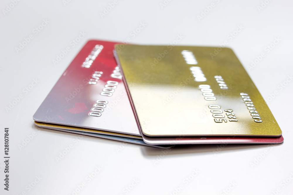 bunch of credit cards on white background online shopping bunch of credit cards on white background online shopping