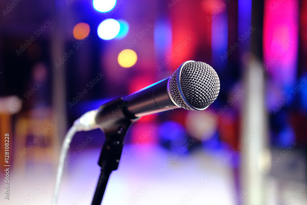 microphone on concert hall microphone on concert hall