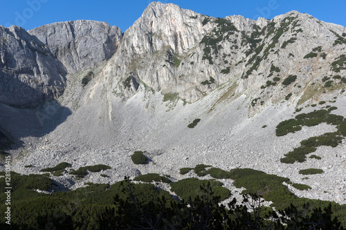 Amazing Panorama of rocks of Sinanitsa peak covered with shadow  Pirin Mountain  Bulgaria