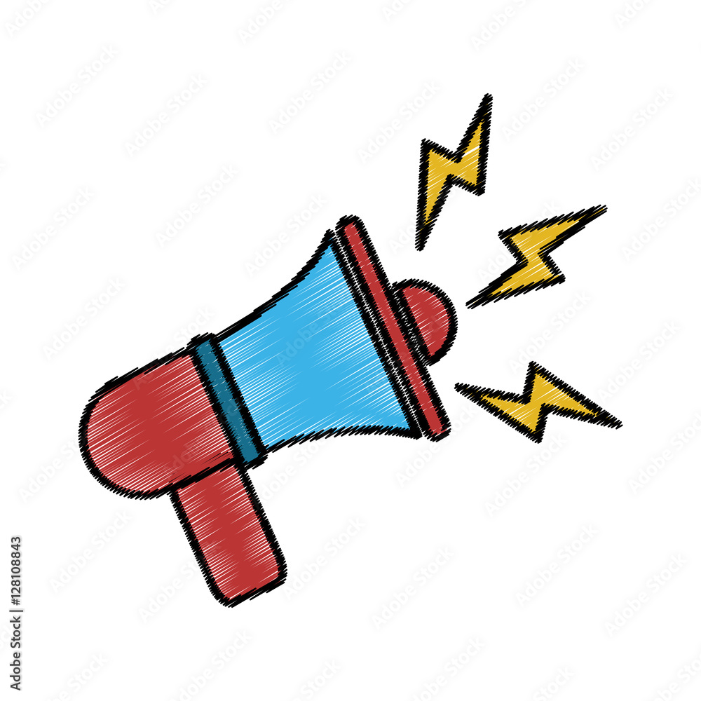 Obraz premium Megaphone icon. Amplifer speaker bullhorn and announce theme. Isolated design. Vector illustration