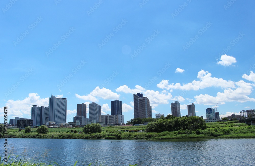 多摩川からの風景