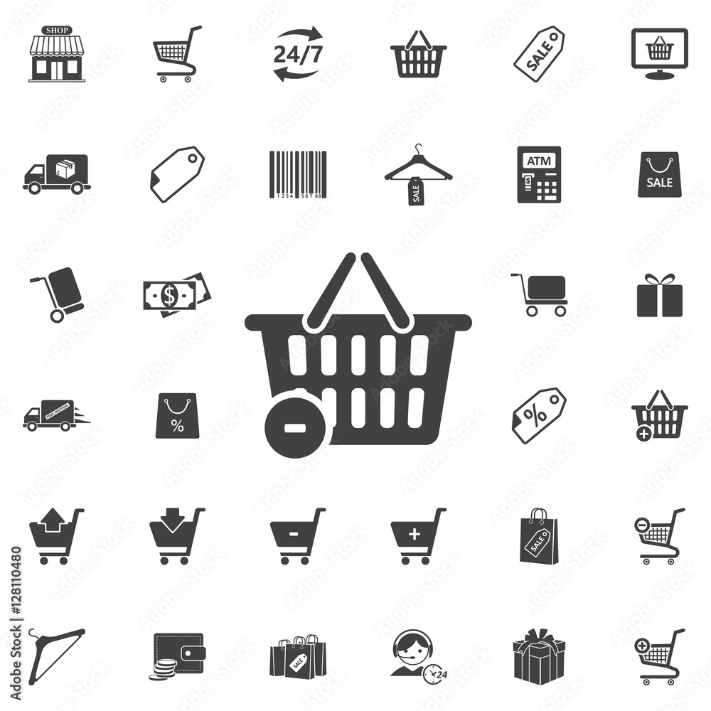 shop basket icon on the white background shop basket icon on the white background