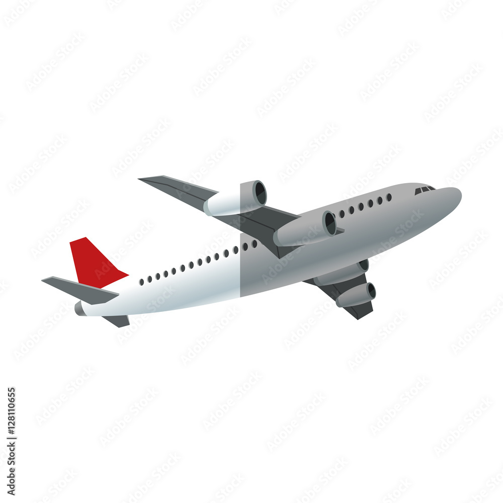 Airplane icon. Travel trip vacation and tourism theme. Isolated design. Vector illustration