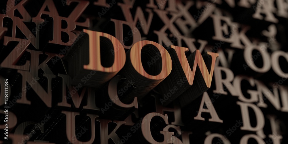 Dow - Wooden 3D rendered letters/message.  Can be used for an online banner ad or a print postcard.