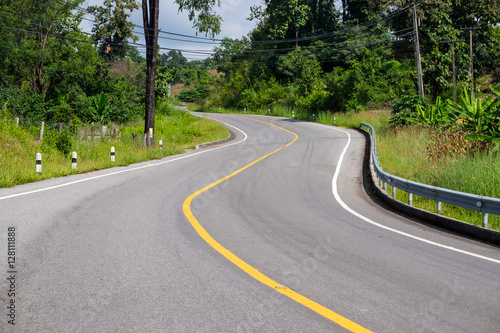 Beautiful road 1081 in Nan province of Thailand in vintage tone © tanasan
