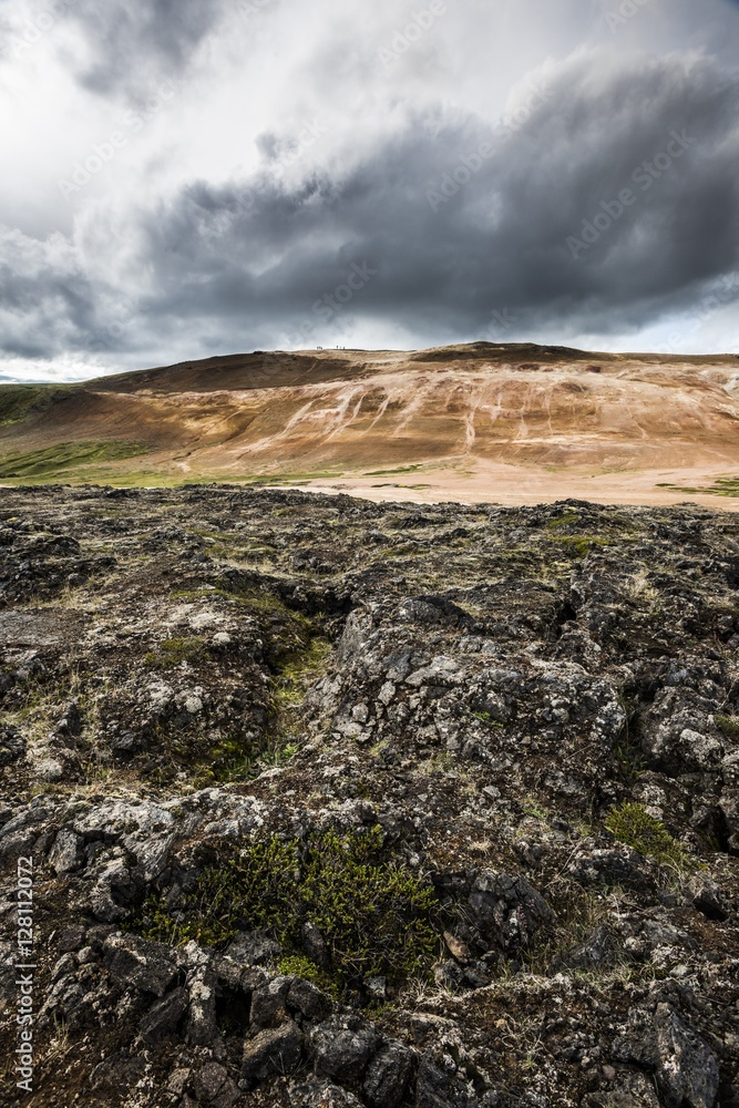 Leirhnjukul lava fields in Krafla Caldera, Myvath, Iceland Leirhnjukul lava fields in Krafla Caldera, Myvath, Iceland