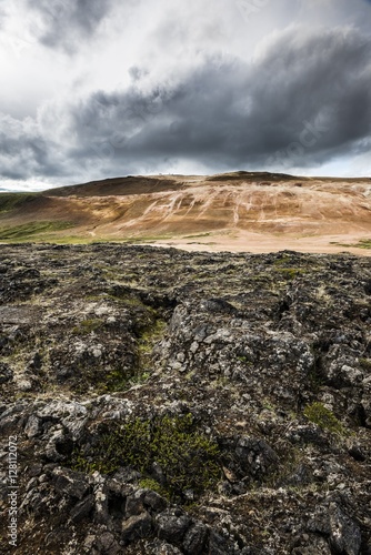 Leirhnjukul lava fields in Krafla Caldera, Myvath, Iceland photo