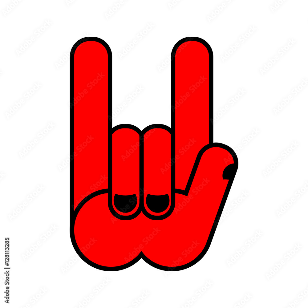 Rock hand symbol of music. Rock and roll emblem isolated Rock hand symbol of music. Rock and roll emblem isolated