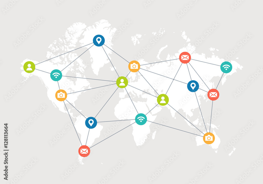 Global communication, connection network concept Global communication, connection network concept