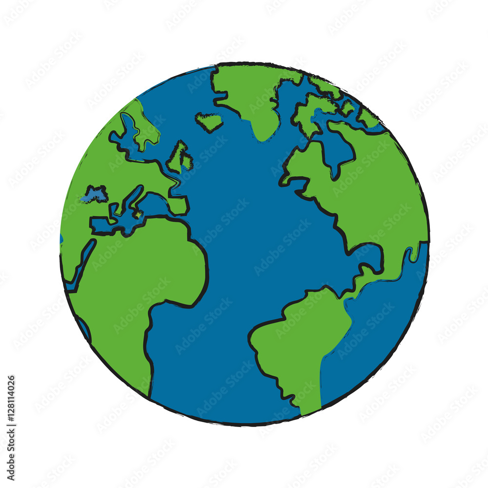 Planet sphere icon. Continent earth world and globe theme. Isolated design. Vector illustration