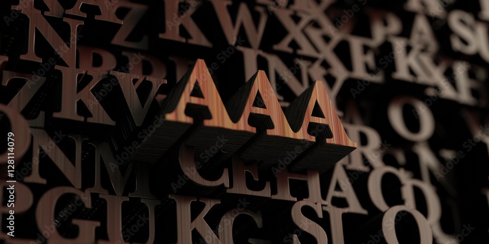 Aaa - Wooden 3D rendered letters/message.  Can be used for an online banner ad or a print postcard.