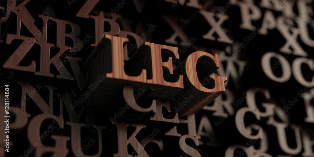 Leg - Wooden 3D rendered letters/message.  Can be used for an online banner ad or a print postcard.