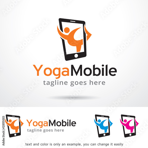 Yoga Mobile Logo Template Design Vector