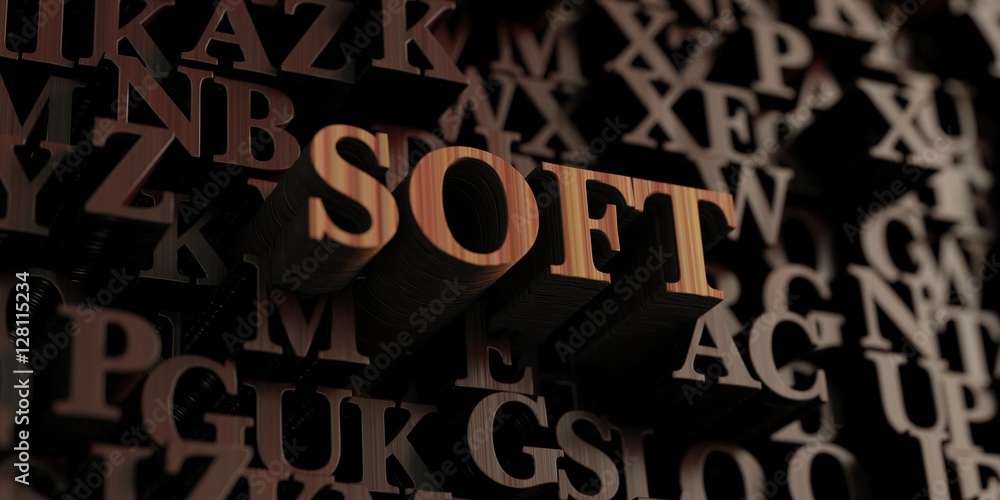 Soft - Wooden 3D rendered letters/message.  Can be used for an online banner ad or a print postcard.