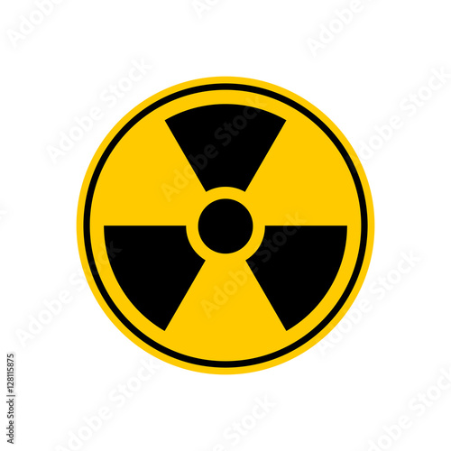 Radiation Danger sign. Caution chemical hazards. Warning sign of