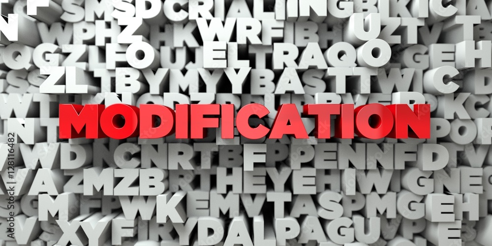 MODIFICATION - Red text on typography background - 3D rendered royalty free stock image. This image can be used for an online website banner ad or a print postcard. MODIFICATION - Red text on typography background - 3D rendered royalty free stock image. This image can be used for an online website banner ad or a print postcard.