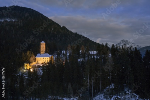 The castle of Monguelfo (Welsberg) in Val Casies, South Tyrol, Italy photo