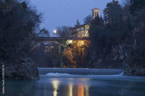 evening's light at Devil's bridge,  Cividale del Friuli, Italy photo