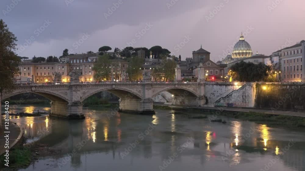 Time Lapse Shot of River Tiber and Vatican in Rome Time Lapse Shot of River Tiber and Vatican in Rome