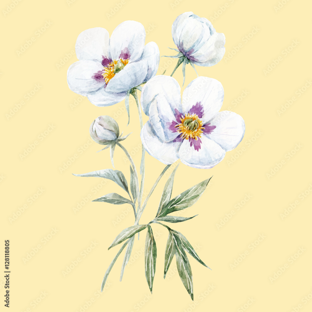 Naklejka premium Watercolor floral bouquet