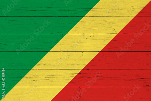 Flag of the Republic of the Congo on wooden background