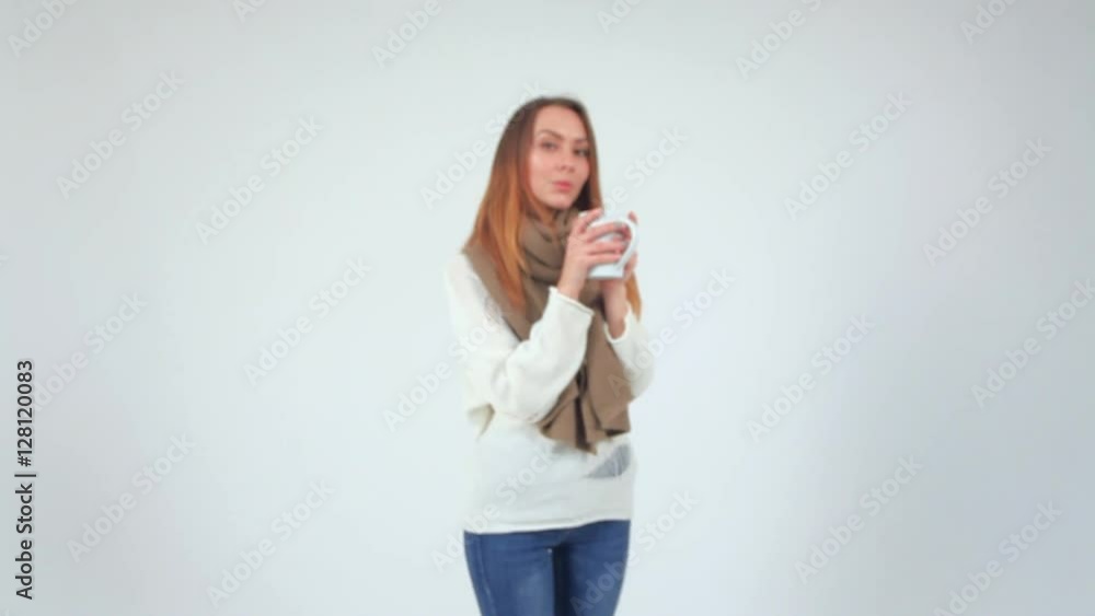 Beautiful woman with tea cup Beautiful woman with tea cup