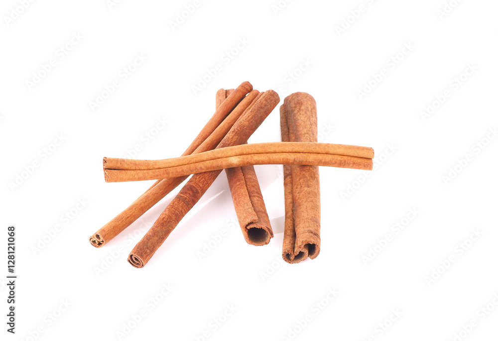 cinnamon on white background cinnamon on white background